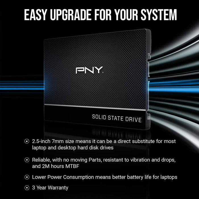 PNY CS900 - SSD - 2 TB - internal - 2.5" - SATA 6Gb/s