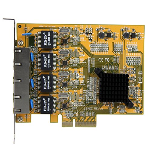 StarTech.com ST1000SPEX43 4-Port PCIe Gigabit Network Adapter Card ,Yellow