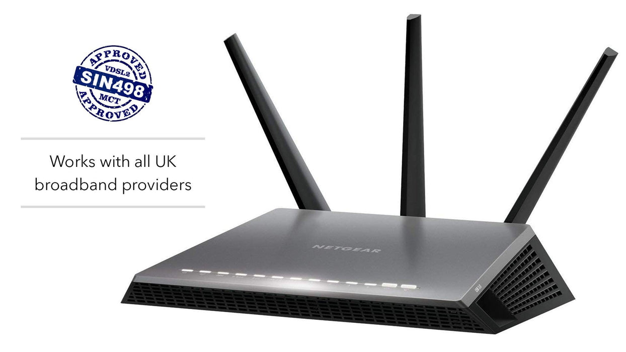 Best Value NETGEAR D7000-200UKS Nighthawk AC1900 Dual Band 600 + 1300 Mbps Wireless (Wifi) VDSL/ADSL Modem Router for Phone Line Connections (BT Infinity, YouView, TalkTalk, EE and Plusnet Fibre)