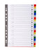 Best Value Exacompta PP Printed Indices, A4, 20 Parts (A-Z) - White with coloured tabs