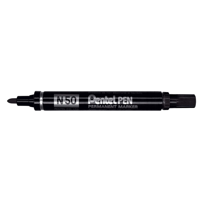 Best Value Pentel N50 Permanent Marker Bullet Tip 1.5-2mm Line Black Ref N50-A [Pack of 12]