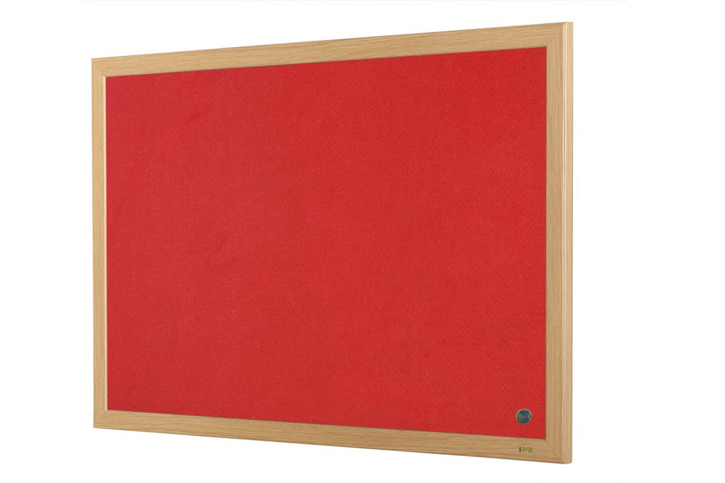 Best Value Bi-Office Earth-it Executive-Felt Board with Oak Frame, 900x 600mm, red