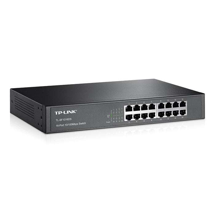 Best Value TP-Link TL-SF1016DS 16-Port 10/100Mbps Ethernet Switch, 13-inch Rack-Mount/Desktop, Steel Case, Lifetime Warranty