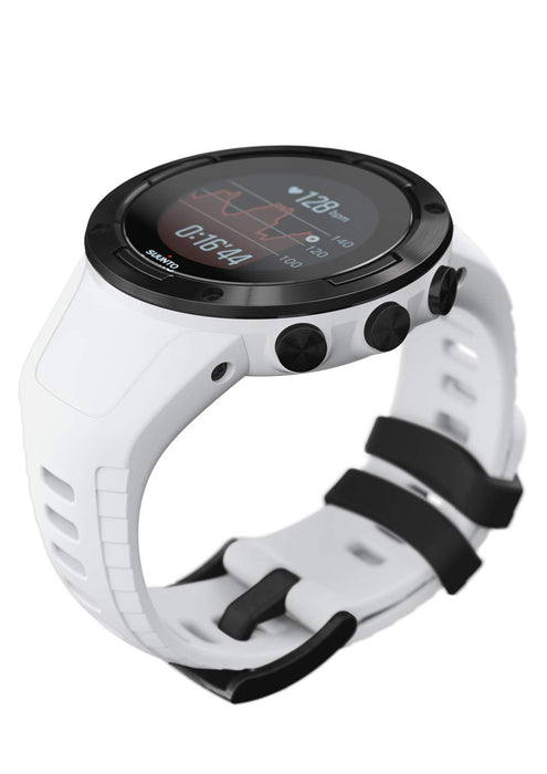 Suunto 5 - 46 mm - black - sport watch with strap - silicone - white - wrist size: 130-210 mm - Bluetooth - 66 g