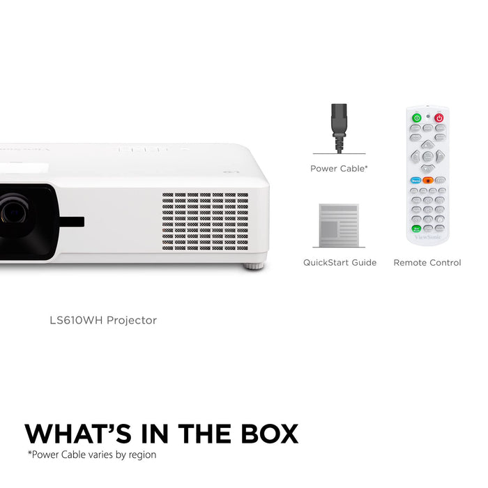 ViewSonic LS610WH - DLP projector - LED - 4000 ANSI lumens - WXGA (1280 x 800) - 16:10 - 720p - zoom lens