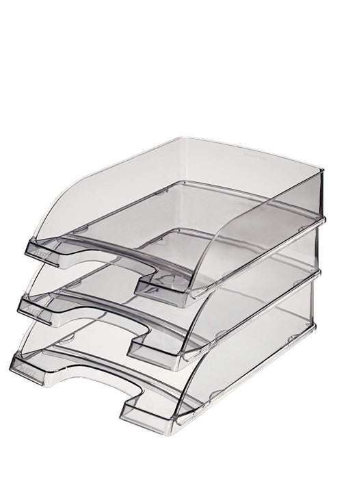 Best Value Leitz A4 Letter Tray, Glass Clear, Plus Range, 52260002