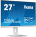 iiyama ProLite XUB2792QSU-W5 - LED monitor - 27" - 2560 x 1440 WQHD @ 75 Hz - IPS - 350 cd/m² - 1000:1 - 5 ms - HDMI, DVI, DisplayPort - speakers - matt white