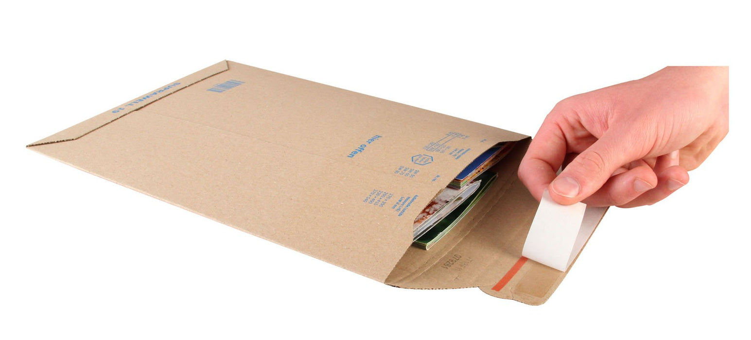 Best Value Blake Purely Packaging 353 x 250 mm Corrugated Envelopes Plastic Free Peel & Seal Tamper Evident Recycled (PCE40) Brown Kraft - Pack of 100