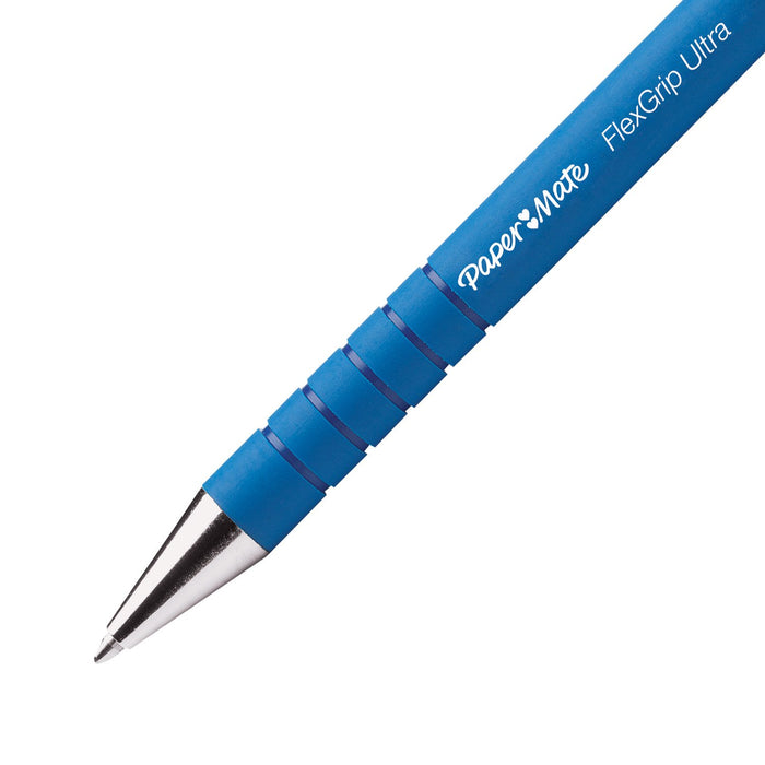 Best Value PaperMate Medium Point (1.0 mm) Flexgrip Ultra Capped Ballpoint Pen, Blue, Box of 12