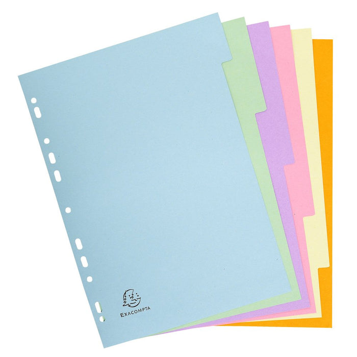 Best Value Exacompta Forever 6 Parts Plain Dividers, A4 - Assorted pastel Colours