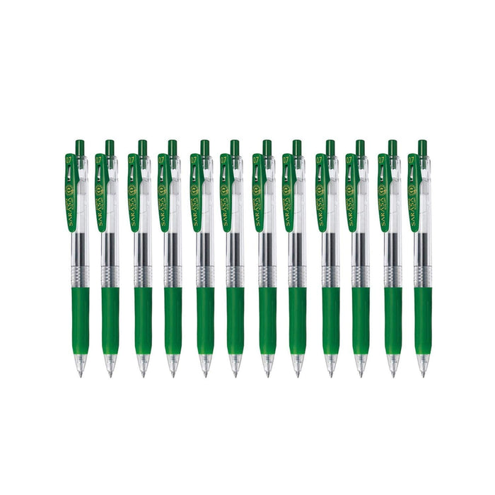 Zebra Sarasa Clip Eco Gel Pen Medium Point Green (Pack 12) 14325