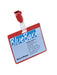 Best Value Durable 60 x 90 mm Name Badge with Clip - Red (Pack of 25)