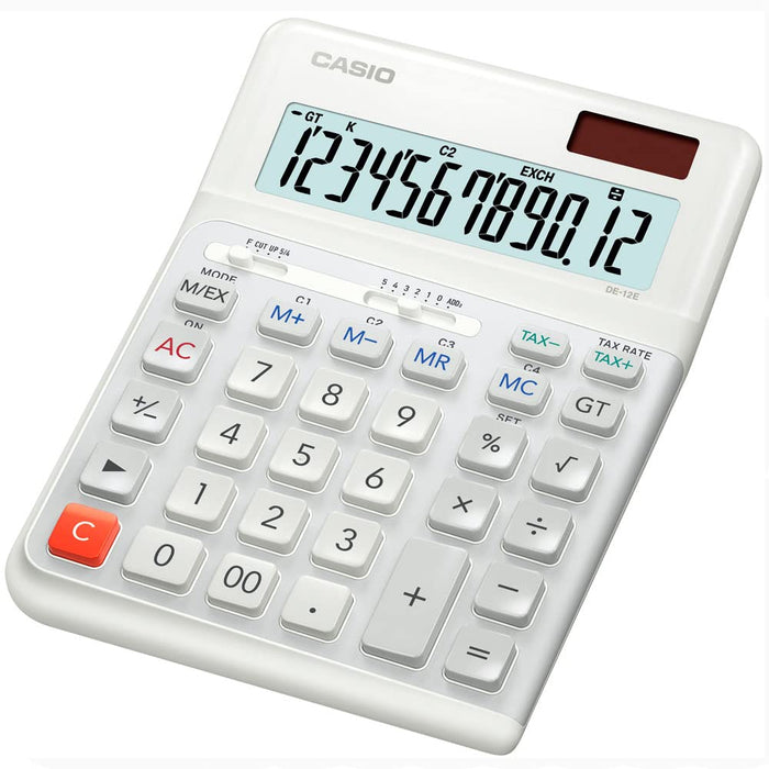 Casio DE-12E-WE 12 Digit Big Ergonomic Desk Calculator DE-12E-WE-WA-EP