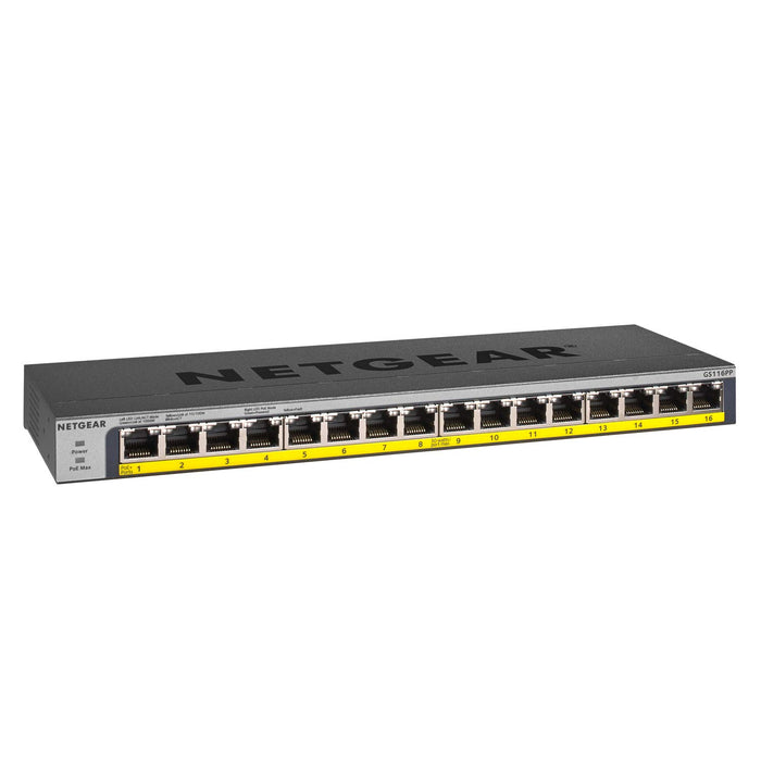 Best Value NETGEAR 16-Port Gigabit Ethernet PoE Network Switch (GS116PP) - Hub with 16 x PoE+ @ 183W, Desktop/Rackmount, and ProSAFE Lifetime Protection