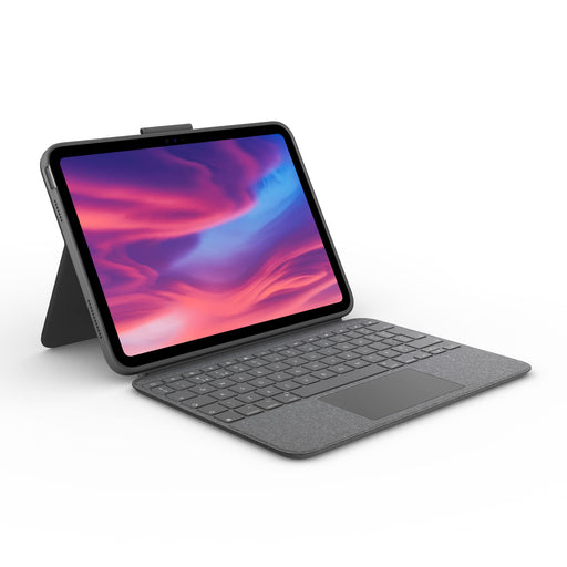 Logitech Combo Touch - Keyboard and folio case - with trackpad - backlit - Apple Smart connector - QWERTY - UK - oxford grey - for Apple 10.2-inch iPad Wi-Fi, 10.5-inch iPad Pro Wi-Fi, 10.9-inch iPad Wi-Fi, iPad Air Wi-Fi