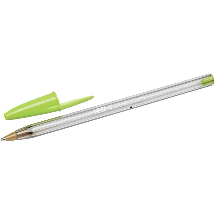 Best Value BIC Cristal Fun Ballpoint Pens Wide Point (1.6 mm) - Lime Green, Box of 20