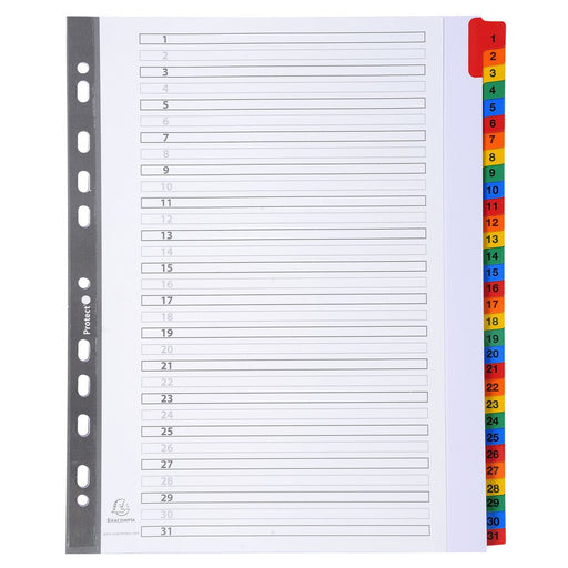 Best Value Exacompta Mylar Printed Indices, A4 Maxi, 31 Parts (1-31) - White