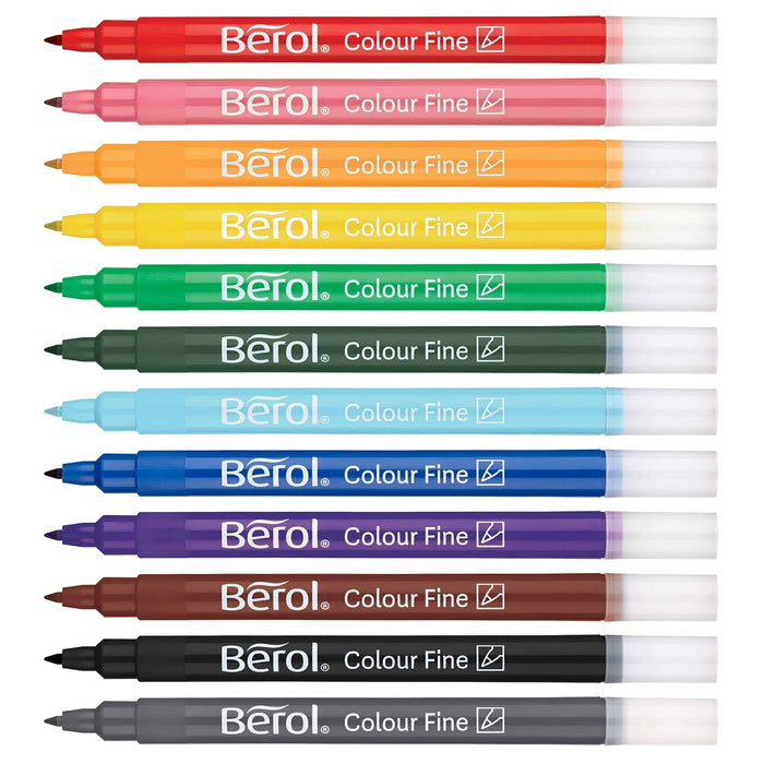 Best Value Berol Felt Tip Colouring Pens, Fine Point (0.6mm), Assorted Colours, Class Pack of 288