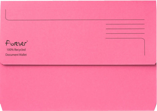 Best Value Exacompta Forever Document Wallets, 290 gsm, Foolscap - Pink, Pack of 25