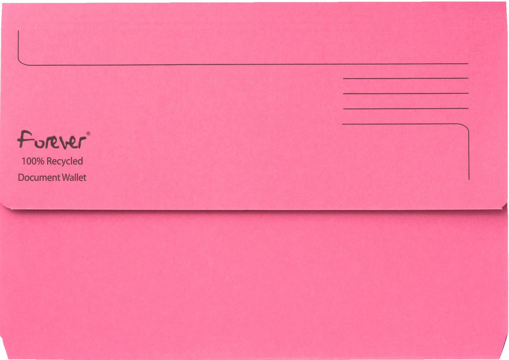 Best Value Exacompta Forever Document Wallets, 290 gsm, Foolscap - Pink, Pack of 25