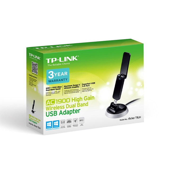 Best Value TP-Link Archer T9UH AC1900 High Gain Wireless Dual Band USB Adapter for PC, Desktop, Laptop and Tablet (Supports Windows XP/7/8/8.1/10, OS X (10.9-10.13), Beamforming Technology, WPS Button)