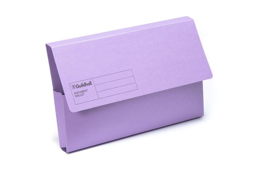 Best Value Exacompta Guildhall Document Wallets, 285 gsm, Foolscap - Violet, Pack of 50