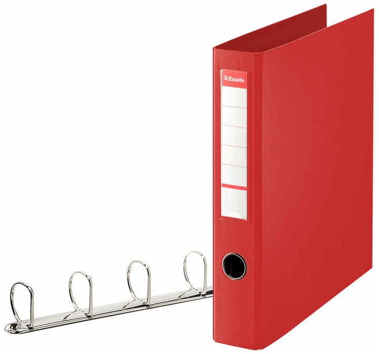 Best Value Esselte 4 Ring Binder, PP, Holds up to 380 Sheets, 60 mm Spine, 82403 - A4, Red