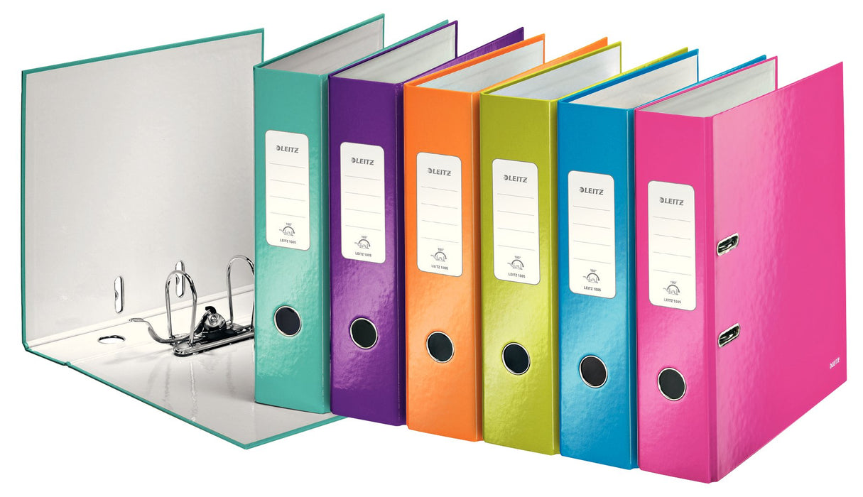 Best Value Leitz Lever Arch File, Pack of 10, Purple, A4, 80mm Spine, WOW Range, 10050062