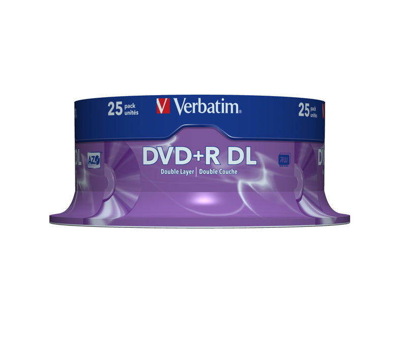 Verbatim DVD + R Double Layer Matt Silver 8x 8.5GB Spindle Pack of 25