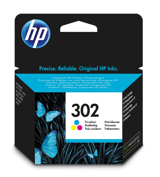 HP 302 - F6U65AE - 1 x Yellow,1 x Cyan,1 x Magenta - Ink cartridge - Blister - For Officejet 3830