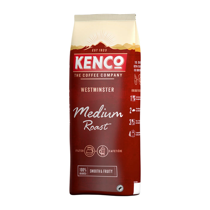 Kenco Caffeinated Ground Coffee Westminster Smooth and fruity flavour Medium Roast 1 kg