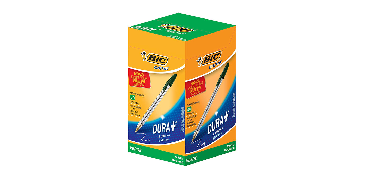 Best Value BIC Cristal Original Ballpoint Pens Medium Point (1.0 mm) - Green, Box of 50