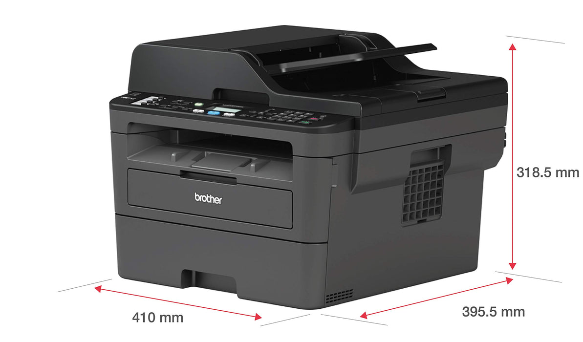 Best Value Brother MFC-L2710DW A4 Mono Laser Printer, Wireless and PC Connected, Print, Copy, Scan, Fax and 2 Sided Printing