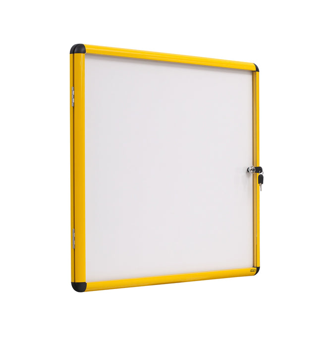 Best Value Bi-Office Ultrabrite VT9501601511 Magnetic Display Cabinet 16 x A4 with Yellow Aluminium Frame