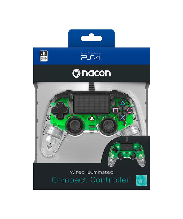 Nacon Wired Compact Controller Illuminated Green PS4