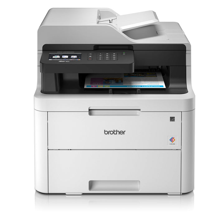 Best Value Brother MFC-L3730CDN Colour Laser Printer, PC Connected and Network, Print, Copy, Scan, Fax and 2 Sided Printing, A4