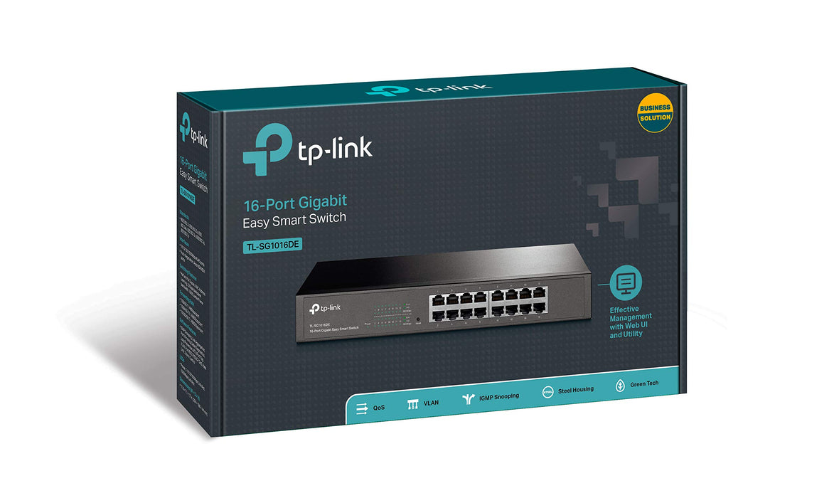 Best Value TP-Link TL-SG1016DE 16-Port Desktop Gigabit Easy-Smart Ethernet Switch, Steel Case, 13-inch Rack-Mount, Lifetime Warranty