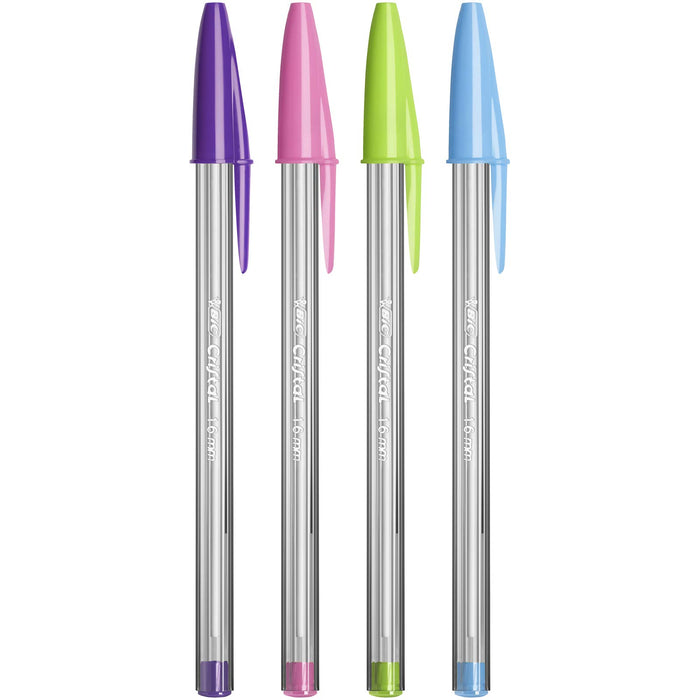 Best Value BIC Cristal Fun Ballpoint Pens Wide Point (1.6 mm) - Purple, Box of 20