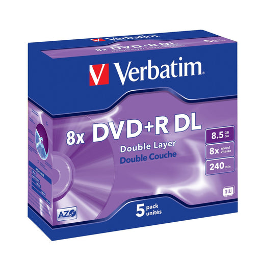 Best Value Verbatim 43541 8x Dual Layer DVD+R - Jewel Cased 5 Pack