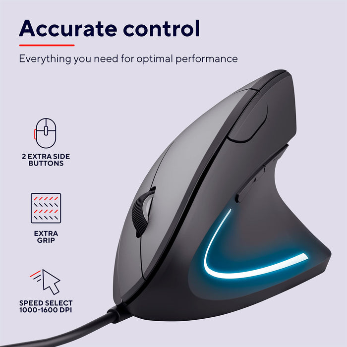 Trust Verto 1600 DPI USB-A Optical Ergonomic Mouse