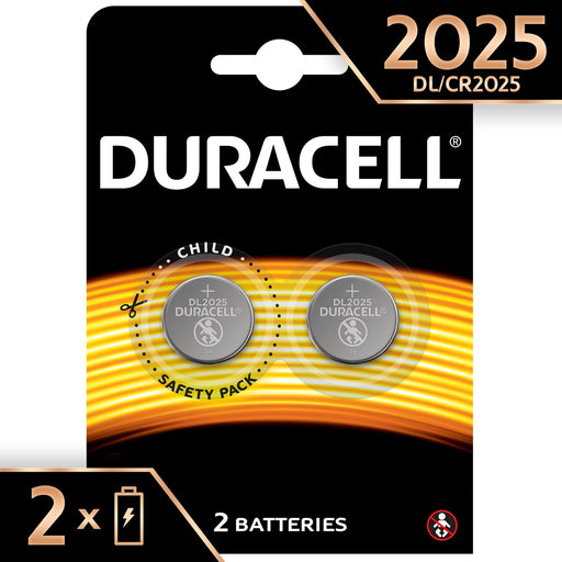 4 (2x2) Duracell CR2025 3V BATTERIES