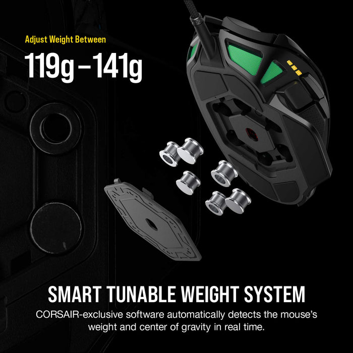 Best Value Corsair Nightsword RGB, Tunable FPS/MOBA Optical Gaming Mouse (18000 DPI Optical Sensor, Weight System, 10 Programmable Buttons, RGB Multi-Colour Backlighting) - Black