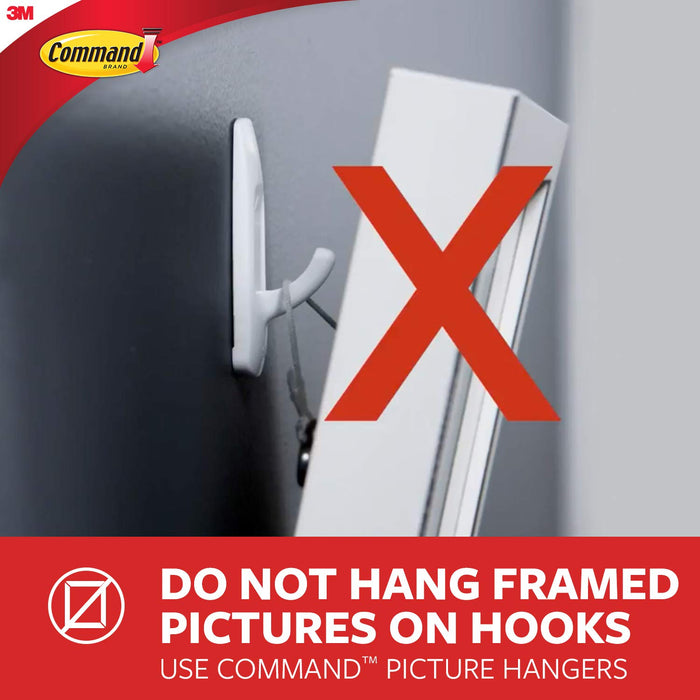 Best Value 2x Command Medium Hooks with 4x Command Strips (17081)-white