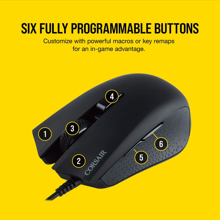 Best Value Corsair Harpoon PRO RGB, FPS/MOBA Optical Gaming Mouse (12000 DPI Optical Sensor, Lightweight, 6 Programmable Buttons, RGB Multi-Colour Backlighting) - Black