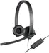 Best Value Logitech H570e Wired Headset, Stereo Headphones with Noise-Cancelling Microphone, USB, In-Line Controls with Mute Button, Indicator LED, PC/Mac/Laptop - Black