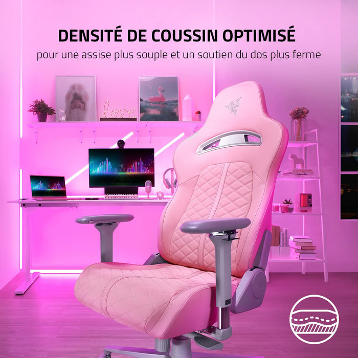 Razer Enki Hard Seat Hard Backrest PC Gaming Chair Pink Quartz