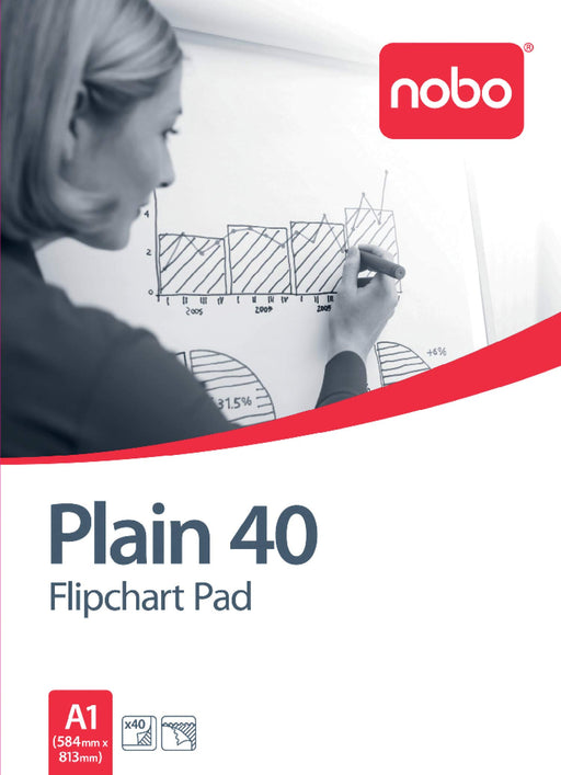 Best Value Nobo Flipchart Pad, A1, Plain, 40 Sheets, 34631165