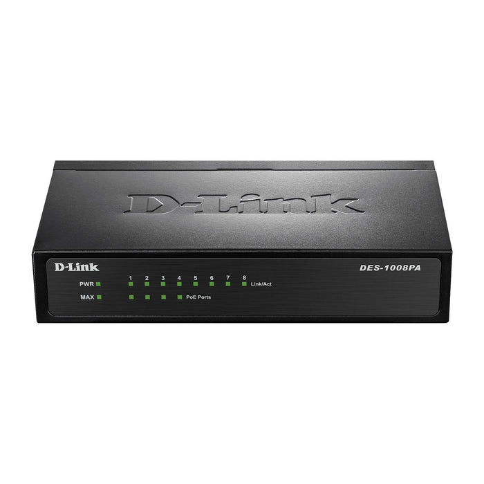 Best Value D-Link DES-1008PA 8-Port Fast Ethernet Unmanaged Metal Desktop Switch with 4 PoE Port and 52 W PoE budget