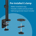 Kensington - Mounting kit (pole, dual arm, 2 VESA plates, C-clamp 10-88 mm, grommet mount 10-88 mm) - full-motion - for 2 flat panels - vertical stacking - steel - black - screen size: 13"-32" - desk-mountable