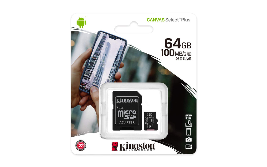 Best Value Kingston Canvas Select Plus microSD Card SDCS2/64 GB Class 10 (SD Adapter Included)